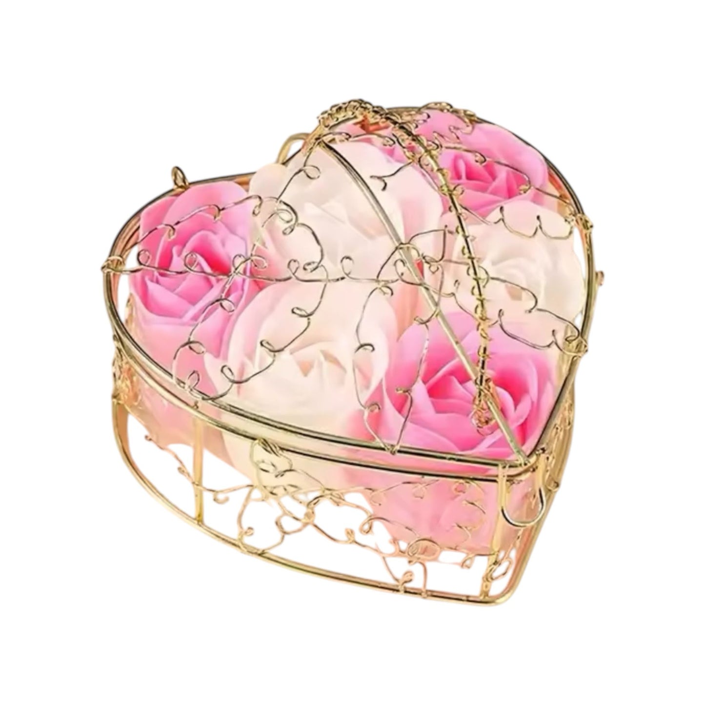 Pink Soap Flowers Gift Set