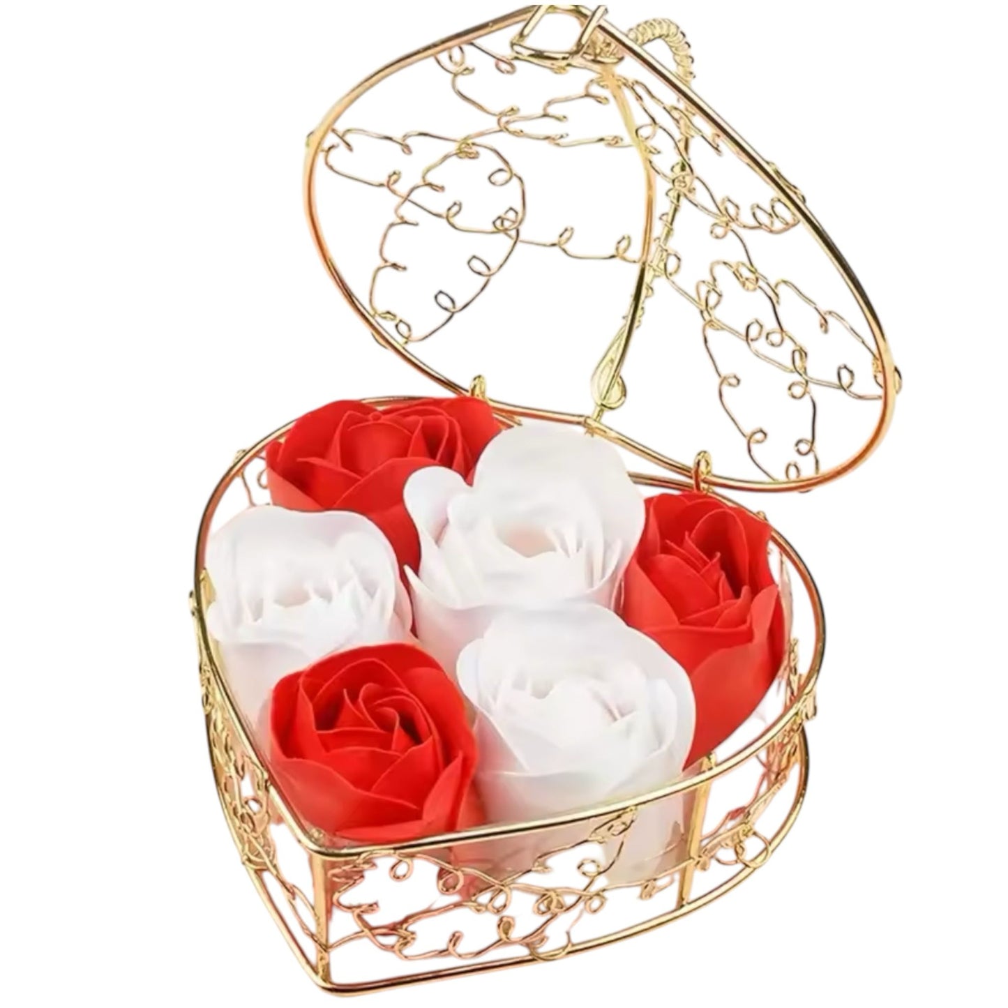 Red Soap Flowers Gift Set