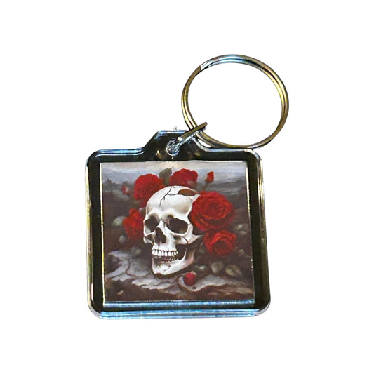 Artsy Skull Keyring